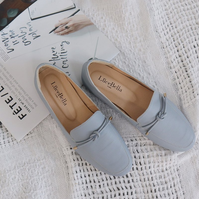 【Spring Dawn】Loafer shoes - Blue - รองเท้าลำลองผู้หญิง - หนังแท้ สีน้ำเงิน