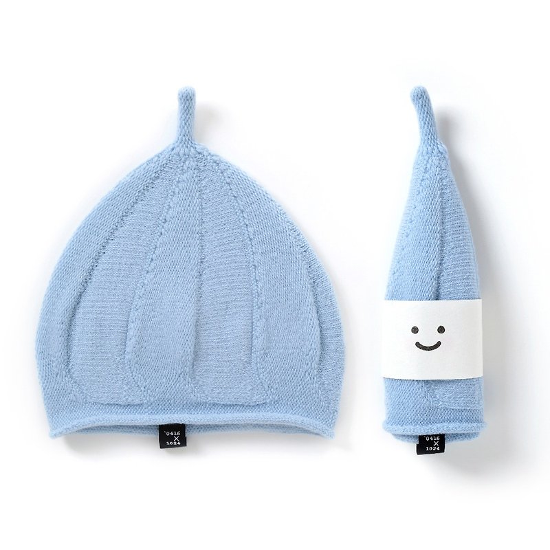 Little cute. Premium cashmere hat / Aqua blue / Children's section - หมวก - ขนแกะ สีน้ำเงิน