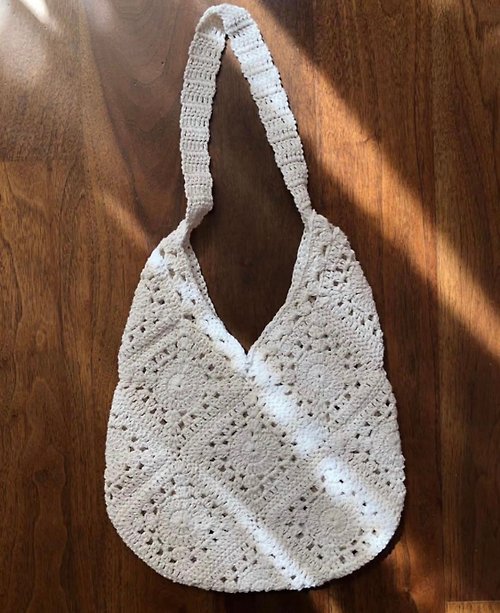 OgilHandMade Crochet square white bag, Handmade granny square Bag, Shoulder Bag,crochet Bag
