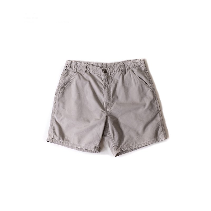 A PRANK DOLLY-Vintage (34 waist) brand CARHARTT light Khaki shorts - กางเกงขาสั้น - ผ้าฝ้าย/ผ้าลินิน สีกากี