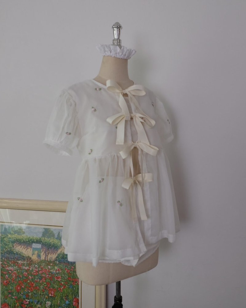 Sweet Pea SET~ Mini dress comes with short - One Piece Dresses - Cotton & Hemp White