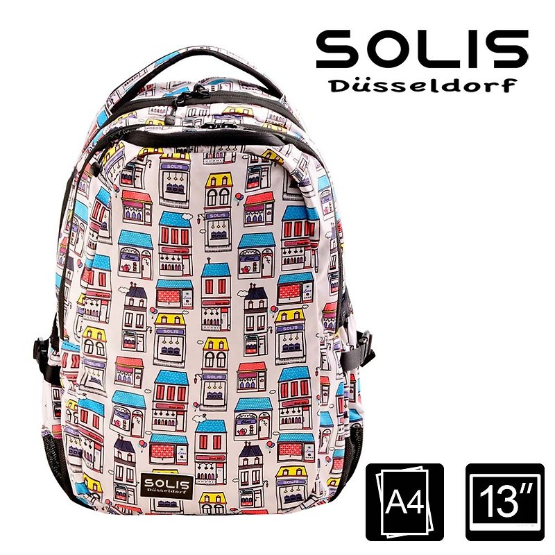 SOLIS Happy House Series│13'' Ultra+ Basic Laptop Backpack│Gorgeous - Laptop Bags - Polyester 