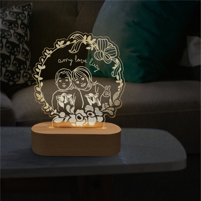 Customized Mother's Day Birthday Graduation Wedding Anniversary 3D Night Light - โคมไฟ - พลาสติก สีนำ้ตาล