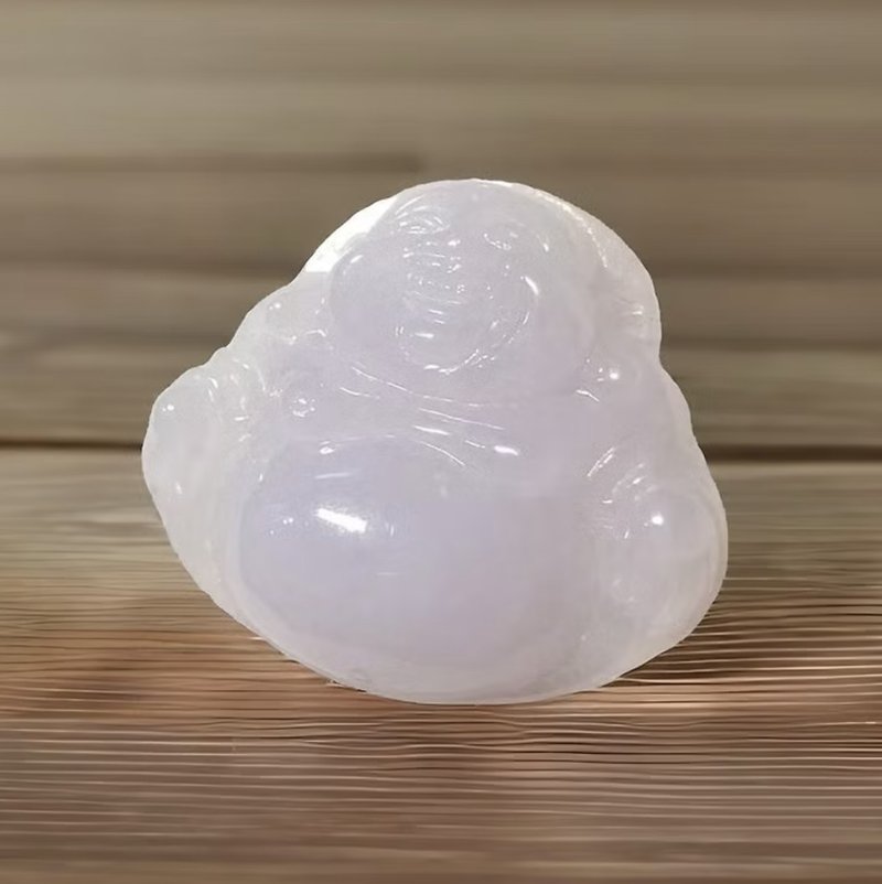 紫羅蘭翡翠彌勒佛 | 天然緬甸玉A貨翡翠 | 送禮 - 項鍊 - 玉石 紫色