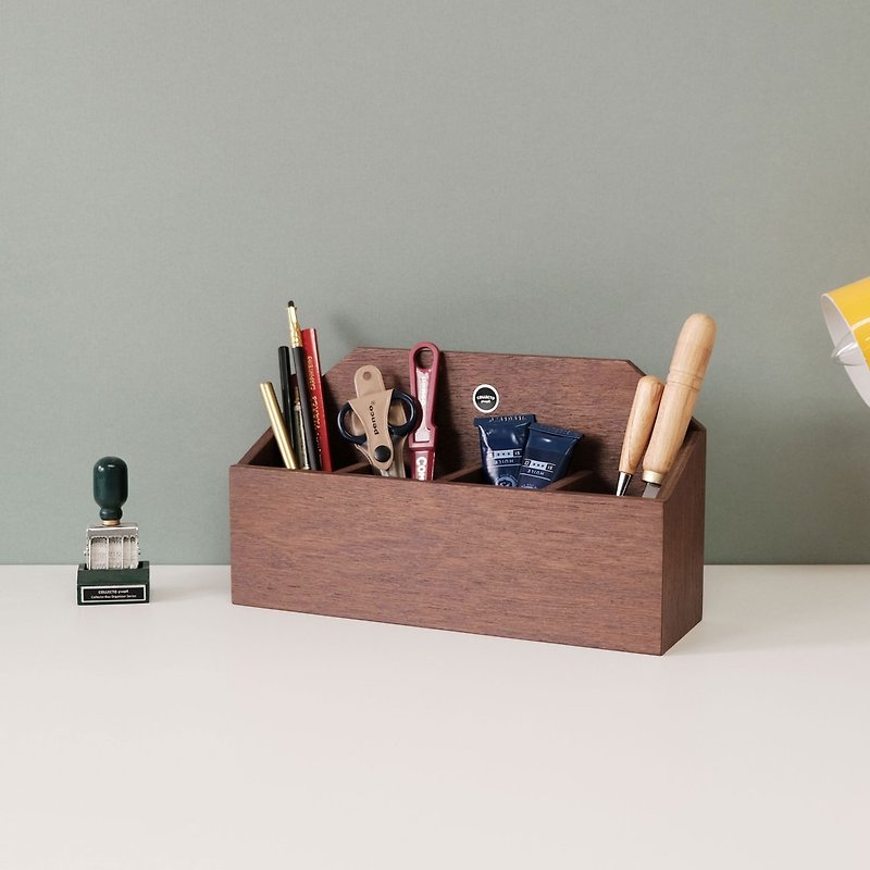 Collecto-Box 12 : Tool Caddy - Storage - Wood Brown