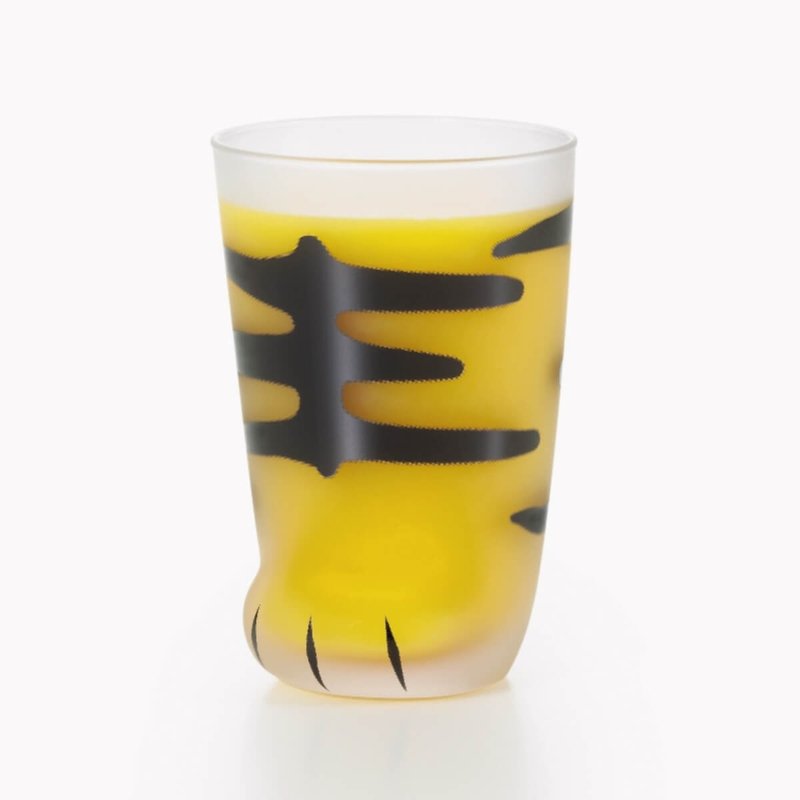 300cc Year of the Tiger Gift [ADERIA Ishizuka Glass] Wild Tiger Jungle Leopard Lettering Cup - Cups - Glass Black