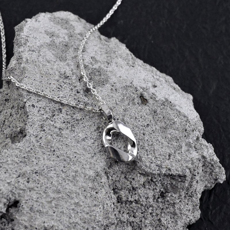 鍊目項鍊(鏡面拋光) 925純銀 - 項鍊 - 純銀 銀色