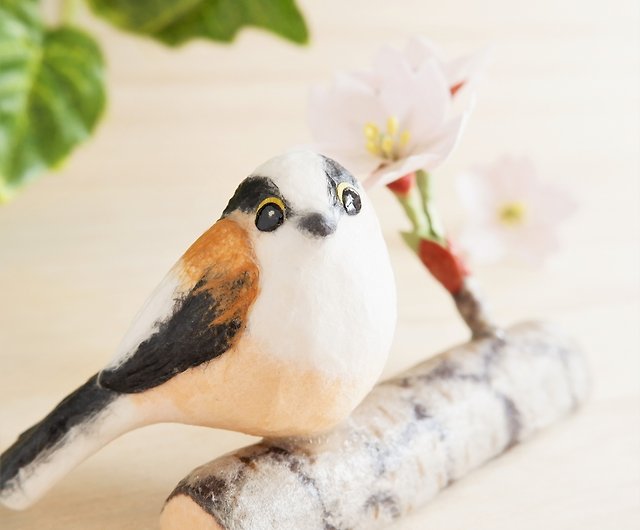 春の置物 桜と鳥 桜とエナガ 和紙のインテリア - ショップ 和紙 