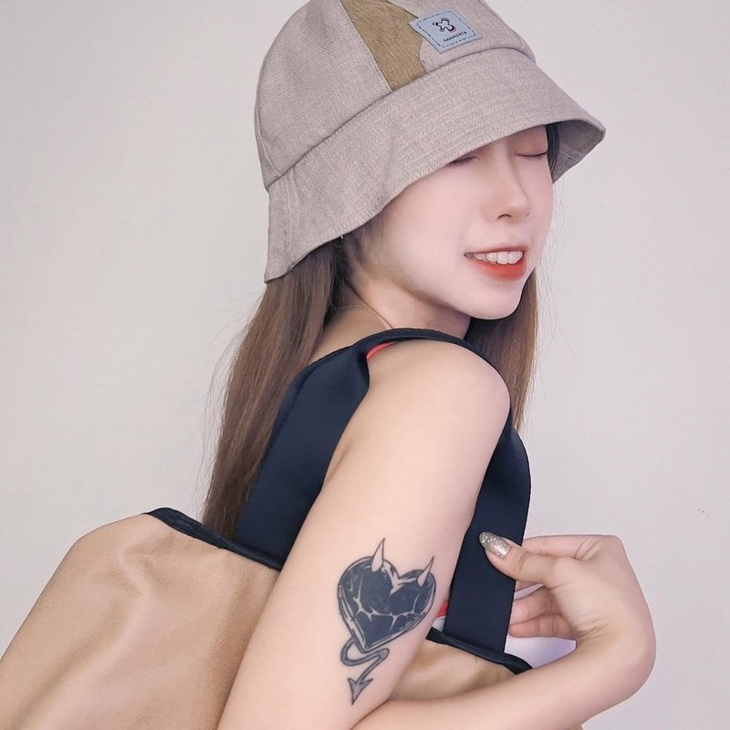 氣質系 燈芯絨拼接圓頂窄簷 漁夫帽 帽子 - 帽子 - 棉．麻 卡其色