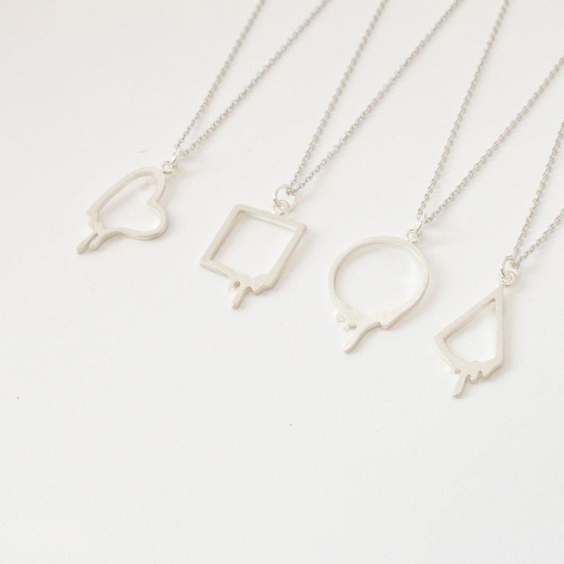 Melted Geometry Necklace - สร้อยคอ - เงินแท้ 