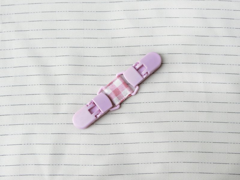 Pink Grid-Double-ended handkerchief holder - Bibs - Cotton & Hemp Pink