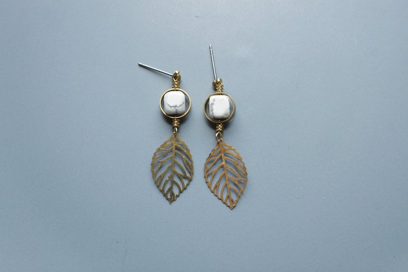 Foliage - earring  clip-on earring - Earrings & Clip-ons - Other Metals White