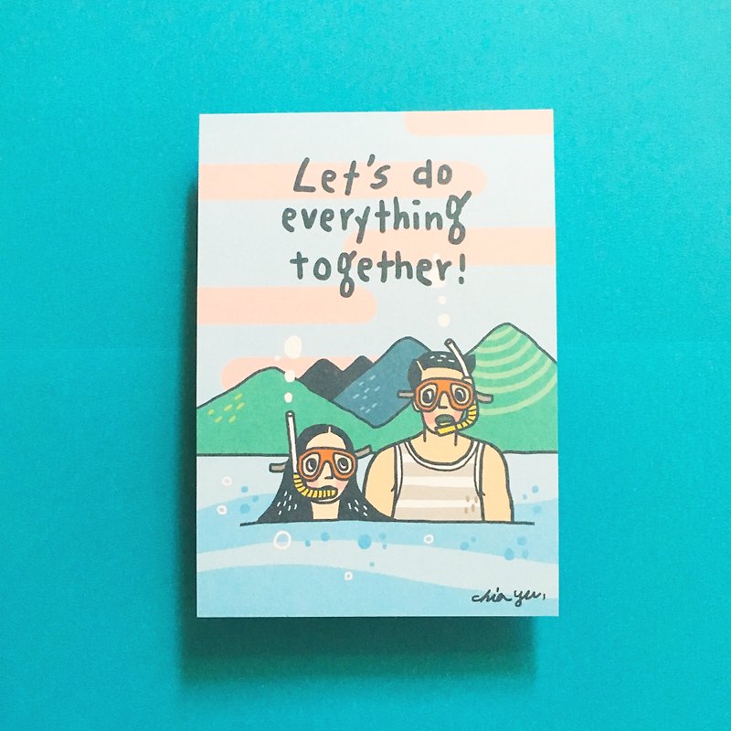 (11) Let's do everything together! / postcard - Cards & Postcards - Paper Multicolor