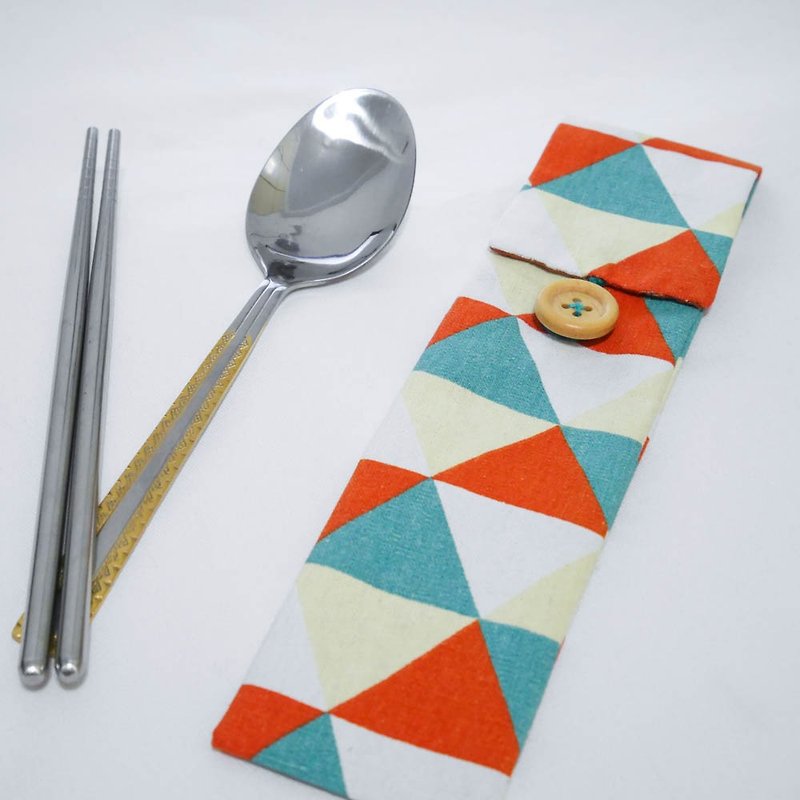 Summer eco-friendly cutlery set-without cutlery - ตะเกียบ - ผ้าฝ้าย/ผ้าลินิน สีส้ม