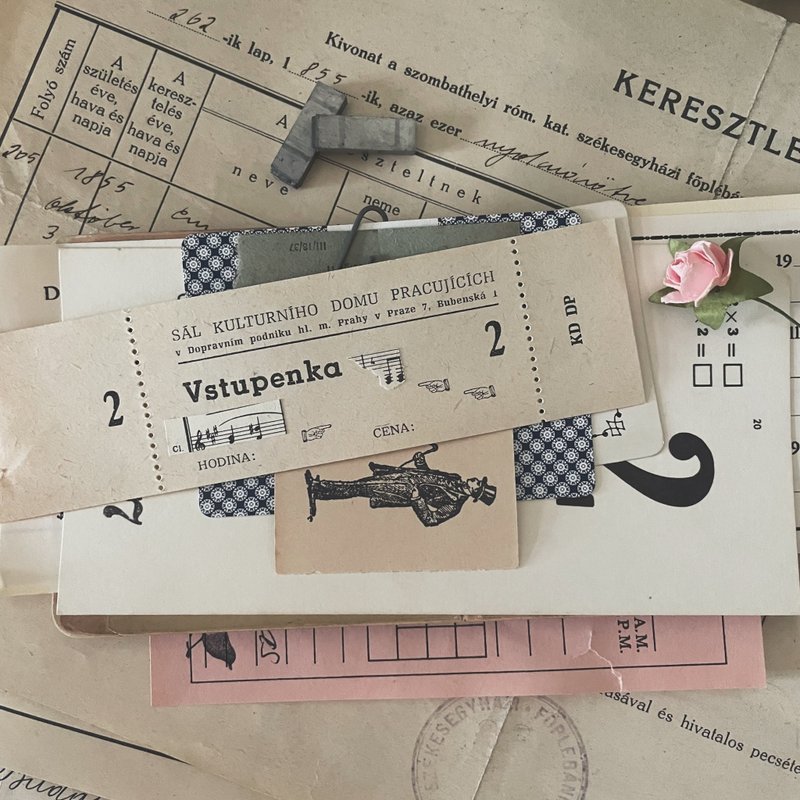 Lead Type Stamp Set: 2 pieces - ตราปั๊ม/สแตมป์/หมึก - โลหะ 