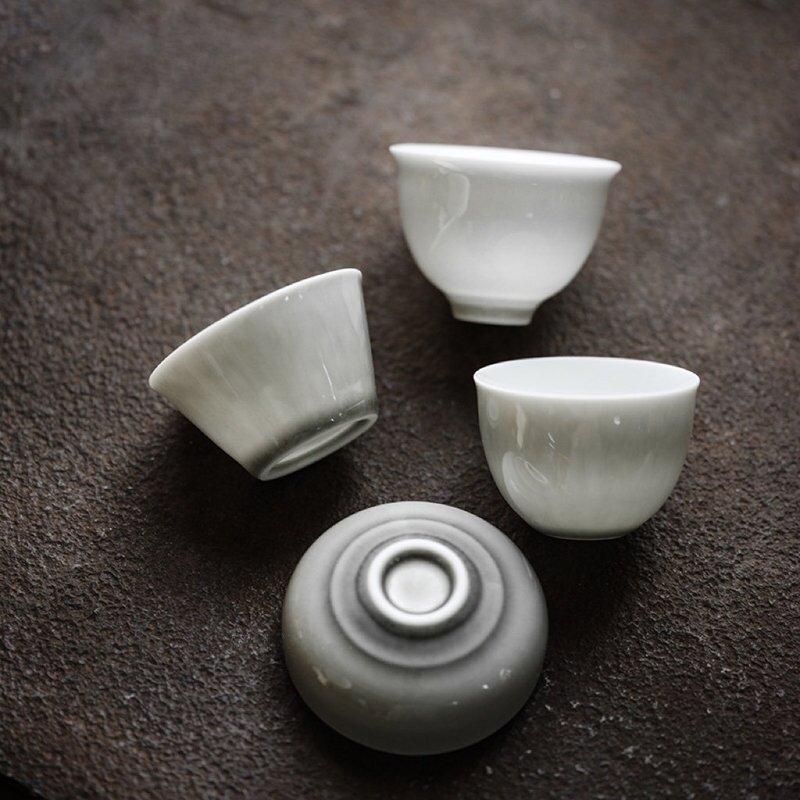 聞說|煙灰系列品茗杯 日式簡約透光陶瓷薄胎功夫小茶杯 - 茶壺/茶杯/茶具 - 陶 