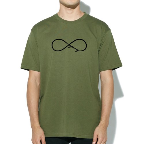 hipster Forever Young infinity #2 短袖T恤 軍綠色 永遠年輕 文青禮物