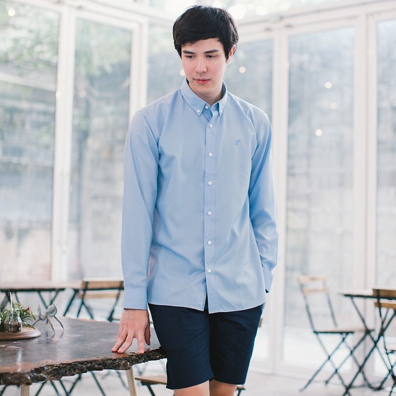 PREMIUM // blue // men slim fit - Men's Shirts - Polyester Blue