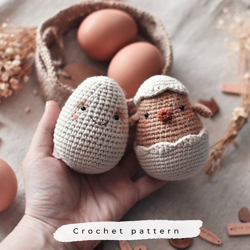 Crochet pattern Easter Eggs (3 in). PDF. Digital product.