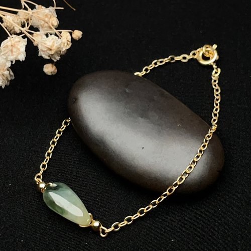 瓔珞珠寶盒 E.L.Jewelry Box 冰飄綠翡翠14K包金手鍊 | 天然緬甸玉翡翠A貨