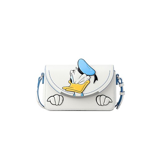 FION Donald Duck 白色皮革斜孭袋