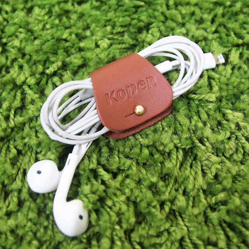 [Handmade Leather] Headphone Hub - Coco Coffee (MIT Taiwan Made) - Cable Organizers - Genuine Leather Brown