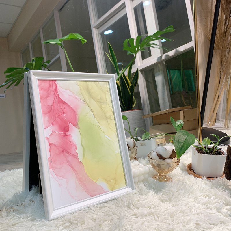 Alcohol ink art paintings alcohol ink home space decoration photo frame paintings are unique - ตกแต่งผนัง - โลหะ 