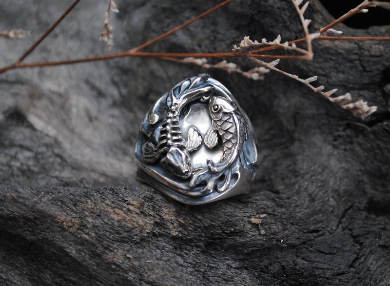 Carp life and death - General Rings - Other Metals Silver