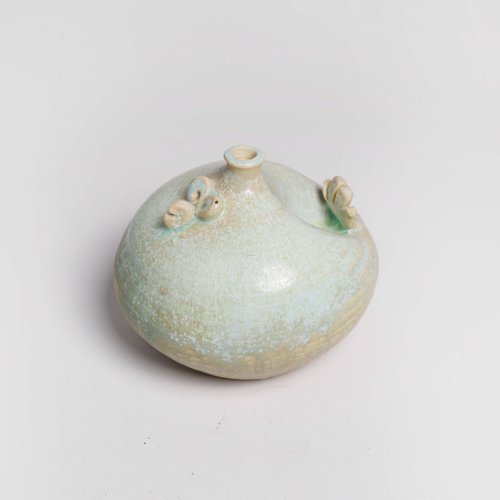 明芽窯(Bardur 陶藝) 明芽窯 l 綠雉小口瓶花器 一輪插 雞 陶雞 插花陶器 H5