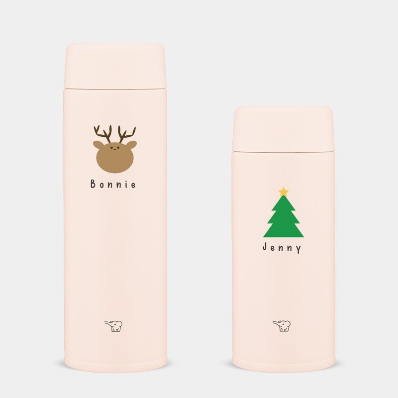 [Customized Gift] Christmas English Name Zojirushi Stainless Steel Thermos Bottle PU013 - Vacuum Flasks - Stainless Steel Pink