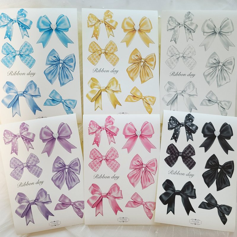 ribbon day stickers - 貼紙 - 紙 多色