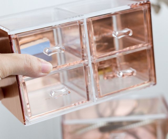 Gift Combo Rose Gold Stackable Desk Drawer Organizer Moosy Life Storage I Gift Combo Rose Gold Stackable Desk, Stackable Desk Drawer Organizer