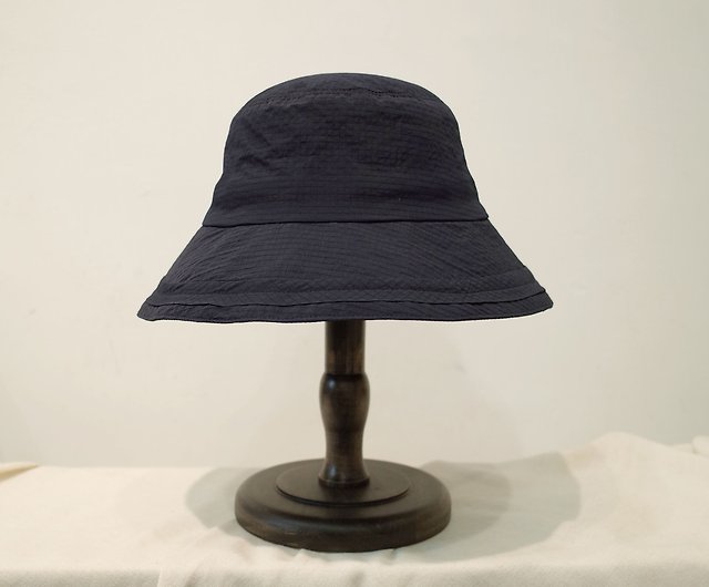 Anti-UV storage bucket hat-blue-black/camping hat/lightweight/outdoor hat