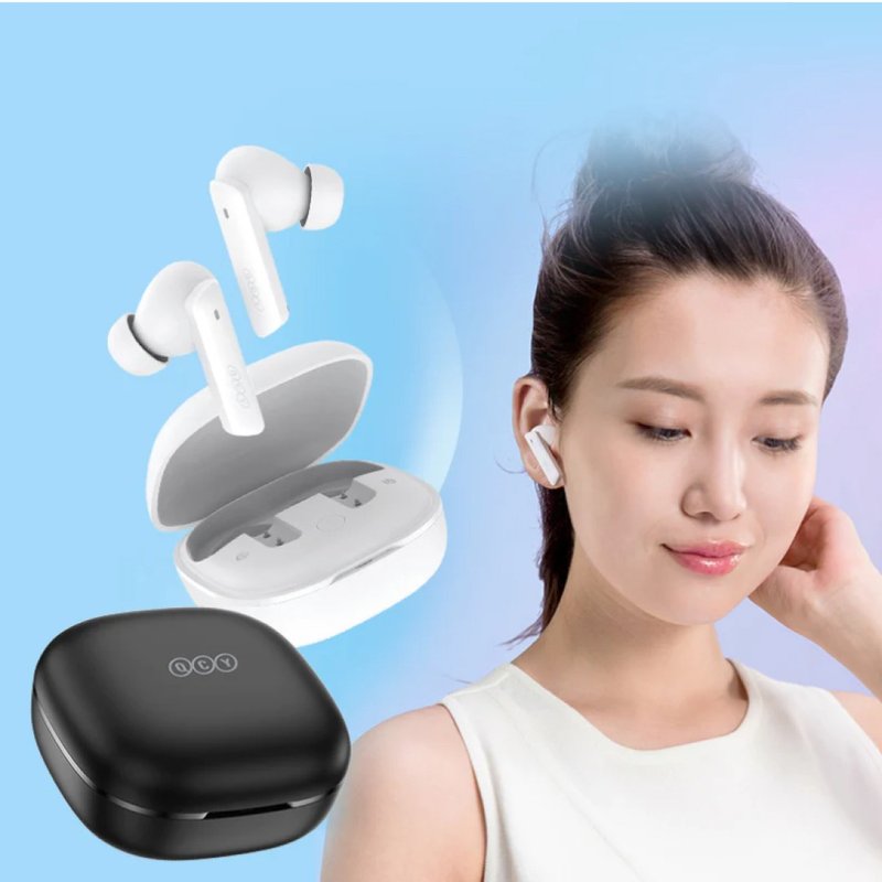 QCY Melobuds ANC HT05 Active Noise Cancellation True Wireless Bluetooth Headphones - Headphones & Earbuds - Plastic White