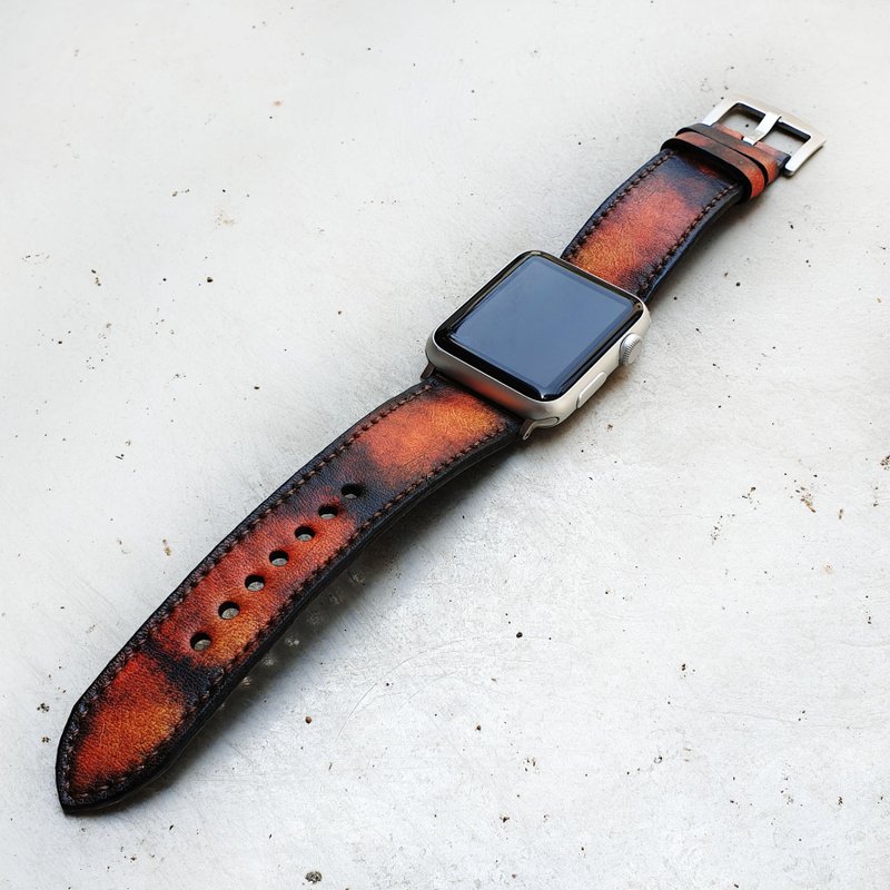 Vintage Apple Watch Band手工系列5系列4系列3系列2系列1 - 錶帶 - 真皮 咖啡色