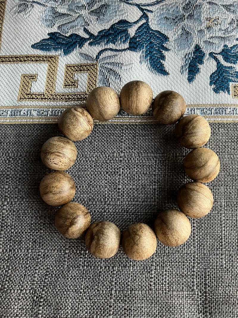 [Heavy Oil Model] Wild Dala Dried Agarwood Single Circle Bracelet 18mm (25.7g) - สร้อยข้อมือ - ไม้ 