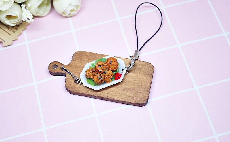 =>Clay Series-Fried Meatballs-吊饰# Can be changed to key ring# Bag accessories=>Limited*1 - Charms - Clay Orange