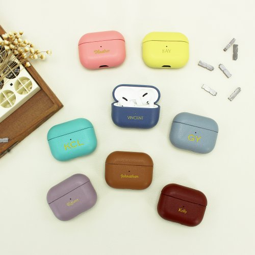 Macarooon 客製化禮物真皮革馬卡龍AirPods Pro收納皮套 保護套