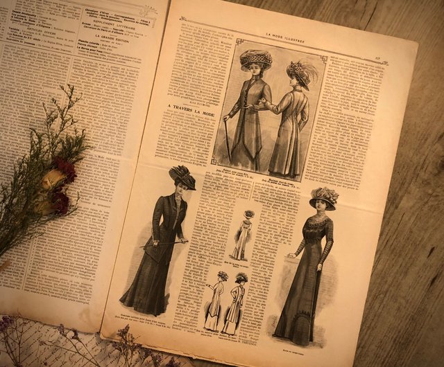 フランスの100年前のファッション雑誌LaModeIllustréeカバー