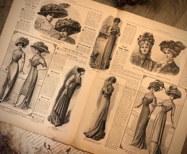 フランスの100年前のファッション雑誌LaModeIllustréeカバーカラー