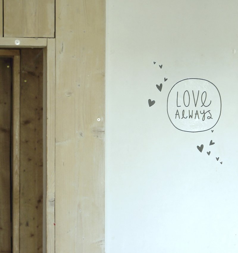 荷蘭｜a Little Lovely Company ❤北歐風 酷黑壁貼: Love Always - 牆貼/牆身裝飾 - 紙 黑色