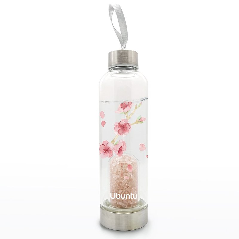 Ubuntu Crystal Gems Water Bottle | Water Reborn  Peach blossom - Pitchers - Glass Pink