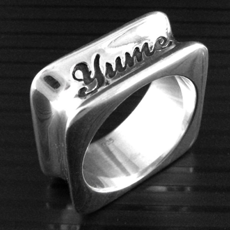 Customized.925 sterling silver jewelry RP00006-polygon ring (square ring) - General Rings - Other Metals 