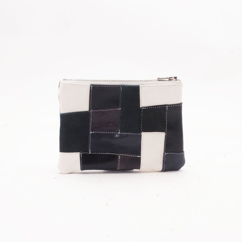 random leather mini wallet (multi color) - Toiletry Bags & Pouches - Genuine Leather Multicolor