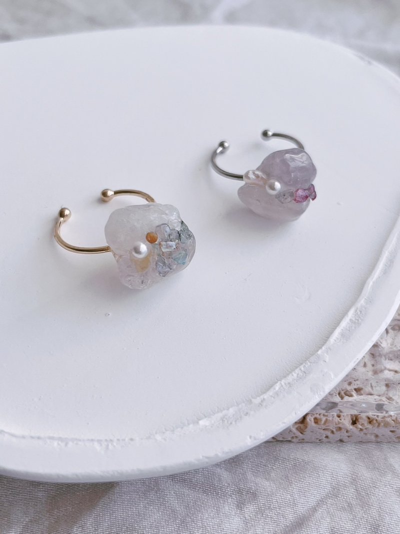 Handmade jewelry | Fantasy•Dream | Raw white crystal amethyst \ Japanese ring - General Rings - Other Materials Pink