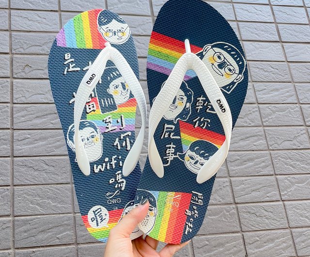 Rainbow rubber deals flip flops