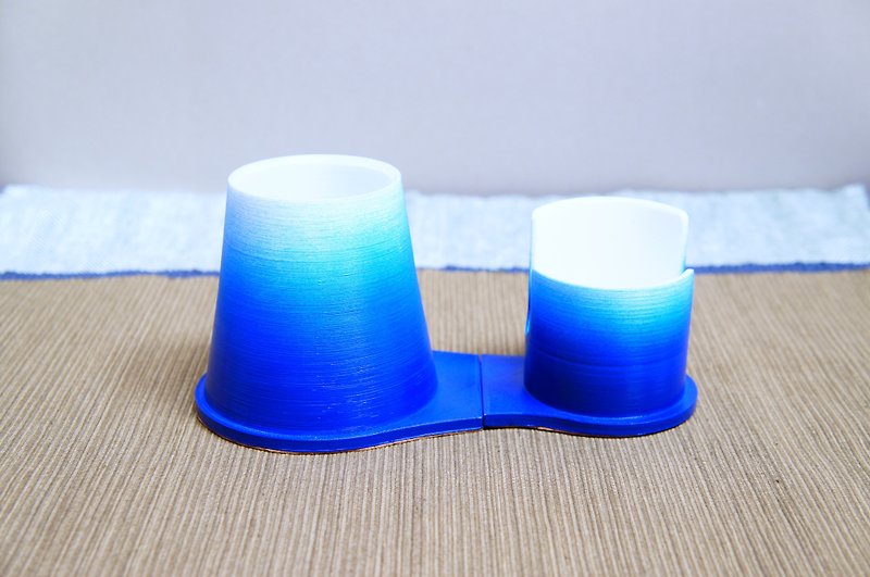 Fujisan desk tidy / Royal blue #3dprinter #stationery #文房具  - Pen & Pencil Holders - Plastic Blue