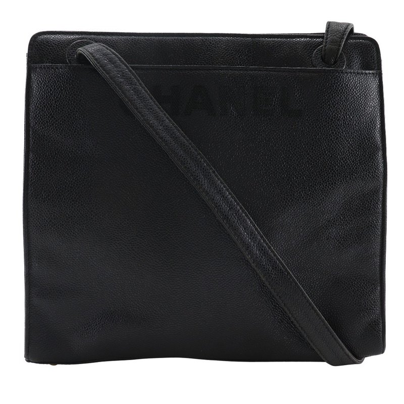 【日本直送】シャネル CHANEL ロゴ トートバッグ ヴィンテージ キャビアスキン 黒 レディース【中古】 - 手提包/手提袋 - 真皮 黑色
