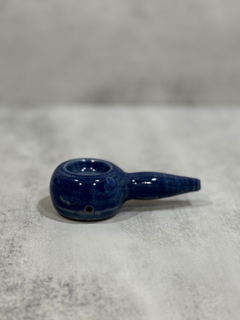 陶瓷藍釉煙斗擺件 - 其他 - 陶 藍色