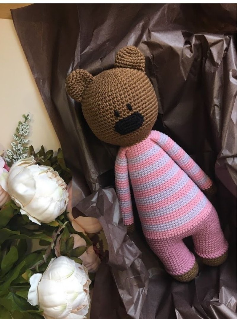 Newborn gift, crochet bear handmade toy, bear toy, bear baby gift. - ของเล่นเด็ก - วัสดุอื่นๆ 